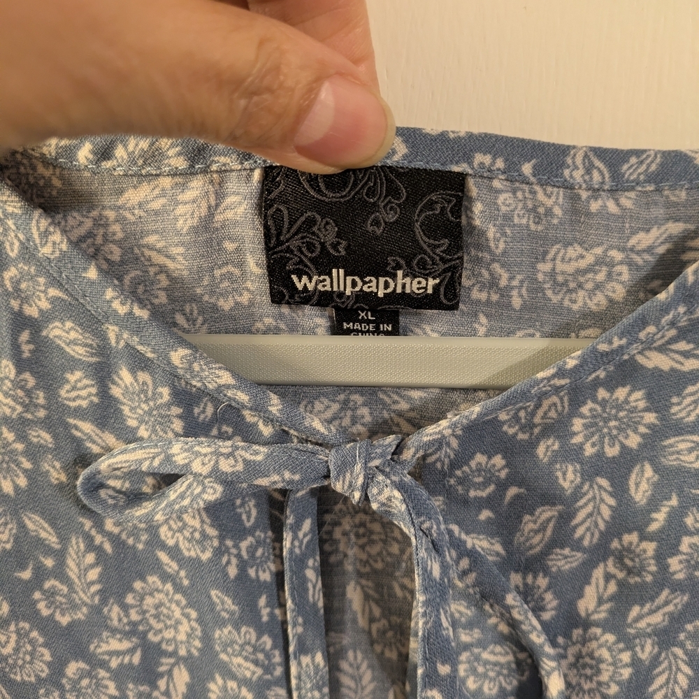 Wallpapher Blue Patterned Dress - Picture 3 of 6